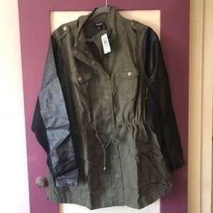 Torrid Olive Mixed Fabric Anorak Jacket